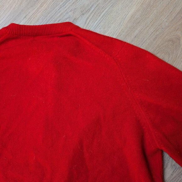 Ballantyne Cashmere Gold Button Long Sleeve Knit Cardigan Red Size 46 Scotland - Picture 6 of 7